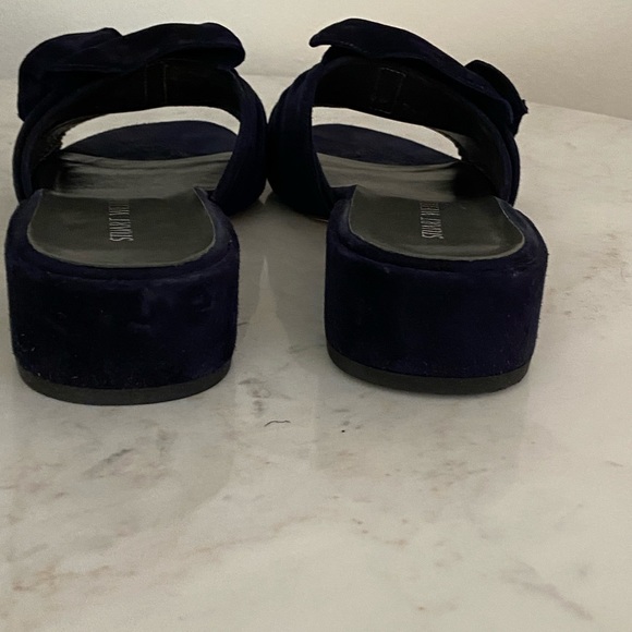 Stuart Weitzman Giftwrap Navy Slides | 7 - Picture 3 of 6
